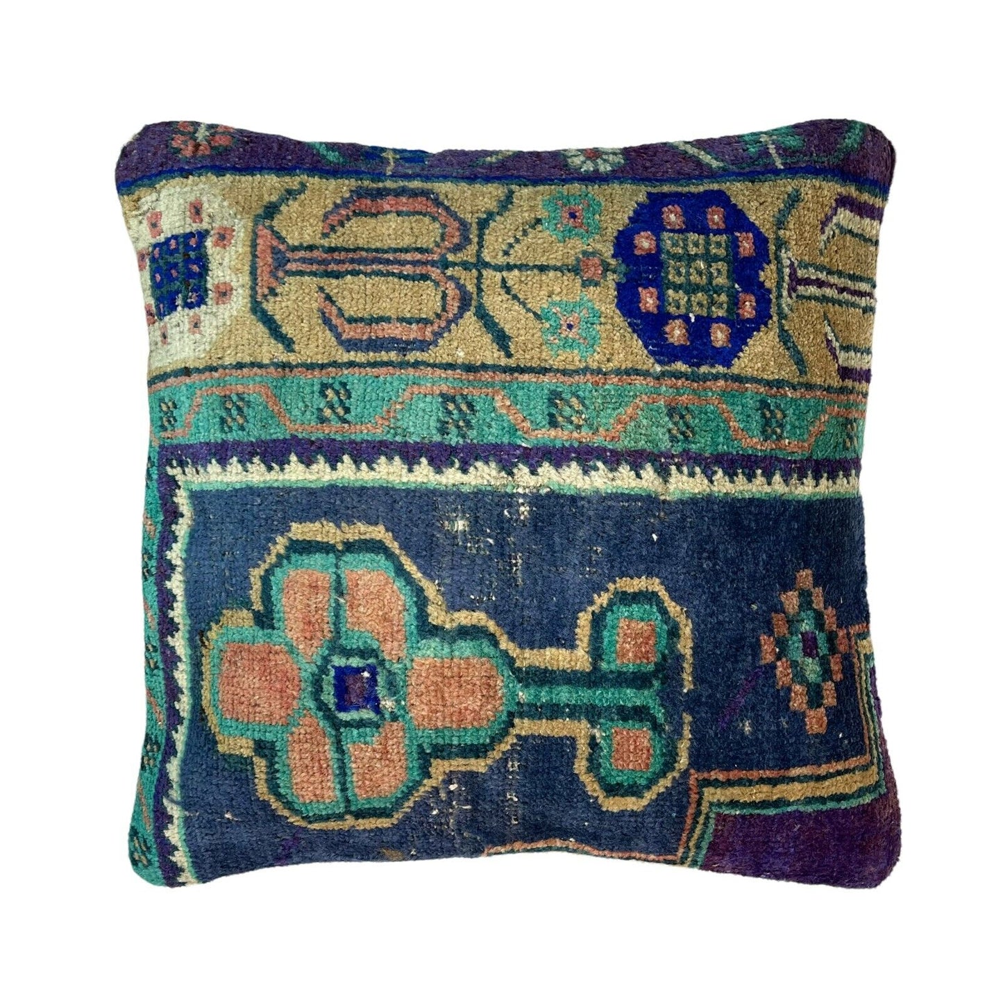 45x45 cm , Vintage Teppich Kissenbezug , Vintage Rug Cushion Cover
