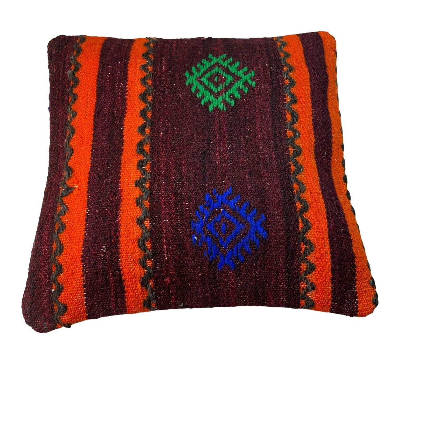 Einzigartige Kelim-Kissen,Turkish Kilim Pillow,16'×16' Funda De Cojín Kilim