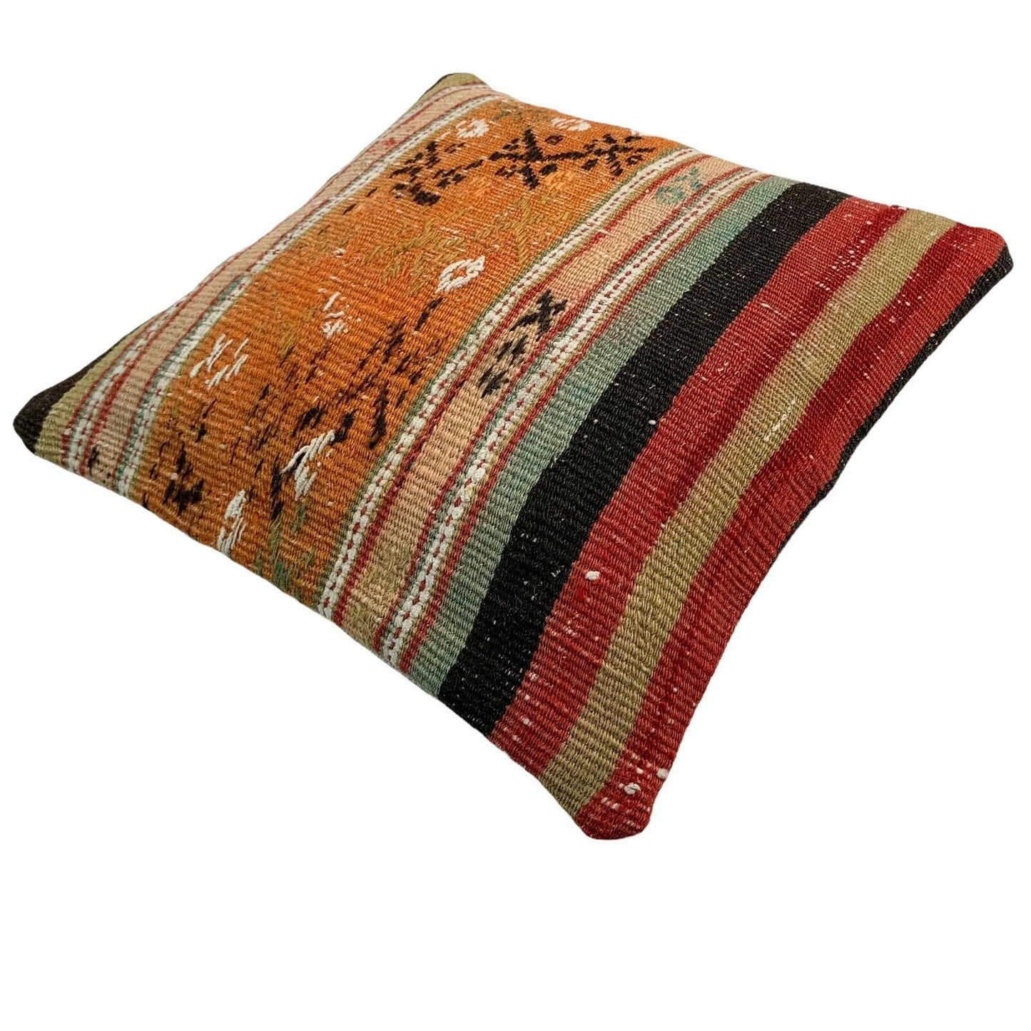 TURCO Kilim Federa, vintage tribale Kilim copertura per cuscino, 16''x 16"