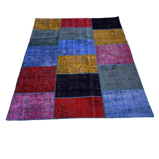 Unique Turkish Vintage Distressed  Patchwork Rug , 180 x 135 cm