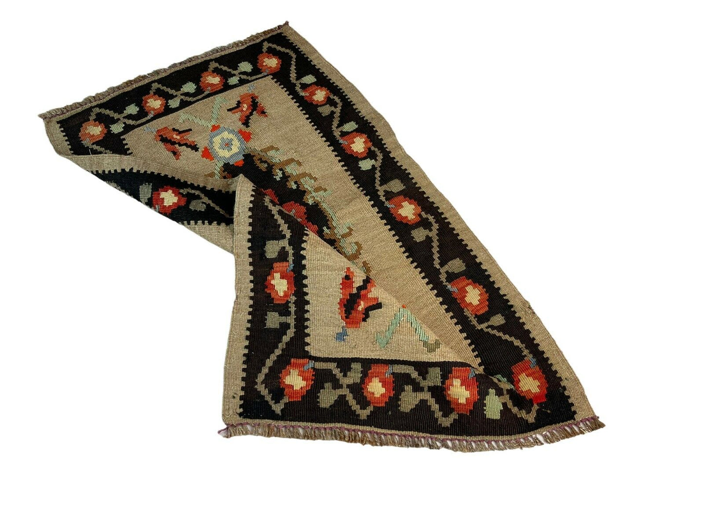 Traditionelle türkische Kelim Teppich, Vintage Turkish Kilim Rug 90 X 52 cm