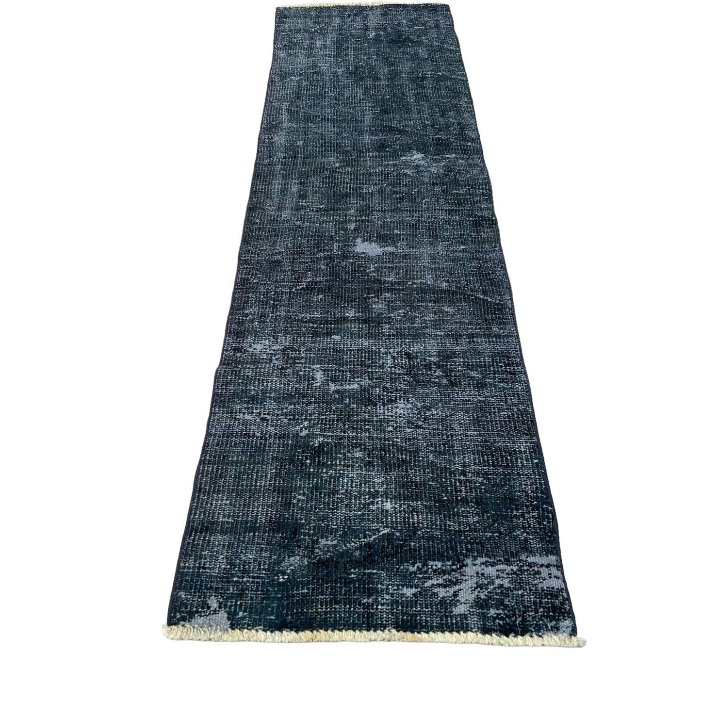 Distressed Overdyed Türkischer Teppich Läufer 210 x 58 cm Vintage Teppich Läufer