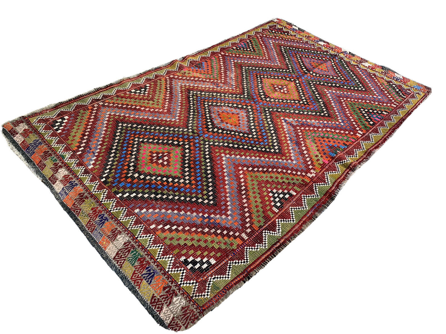 Traditional Turkish Kilim Rug,Vintage Anatolian Kelim Teppich 260x160 cm