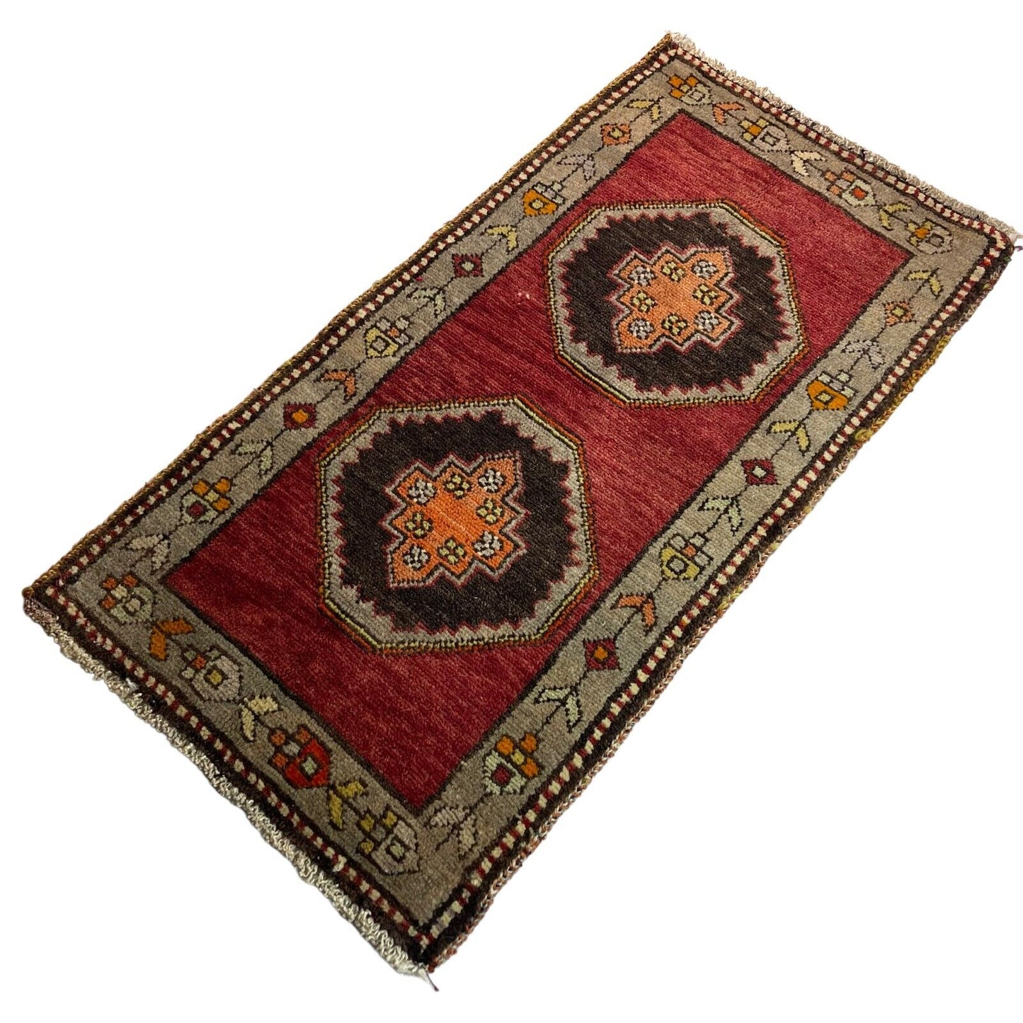 Traditionelle Vintage türkische Teppich, Vintage Turkish Rug  97X 52 cm