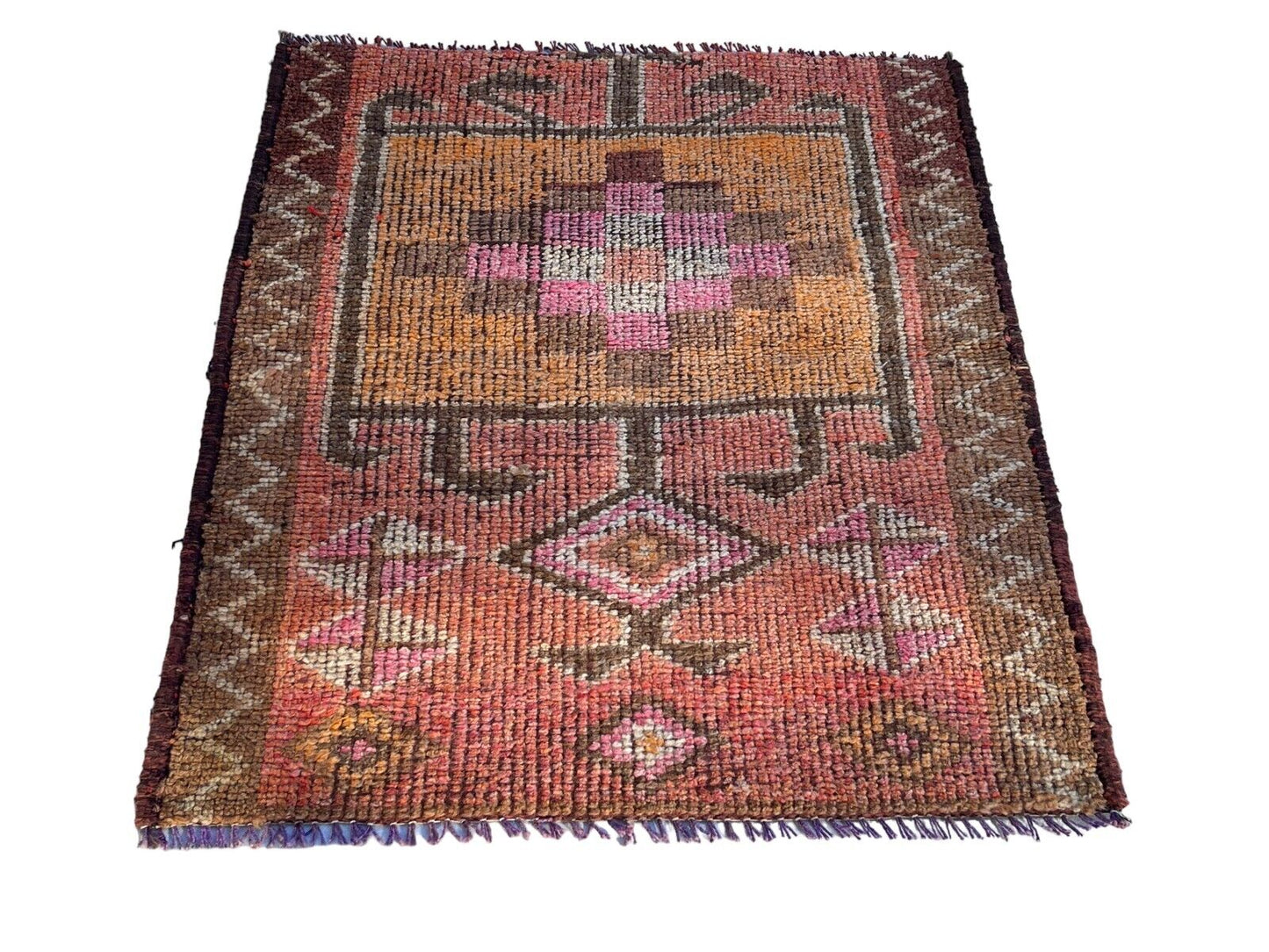 Traditional Turkish Kilim Rug,Vintage Kelim Teppich 110x95 Cm