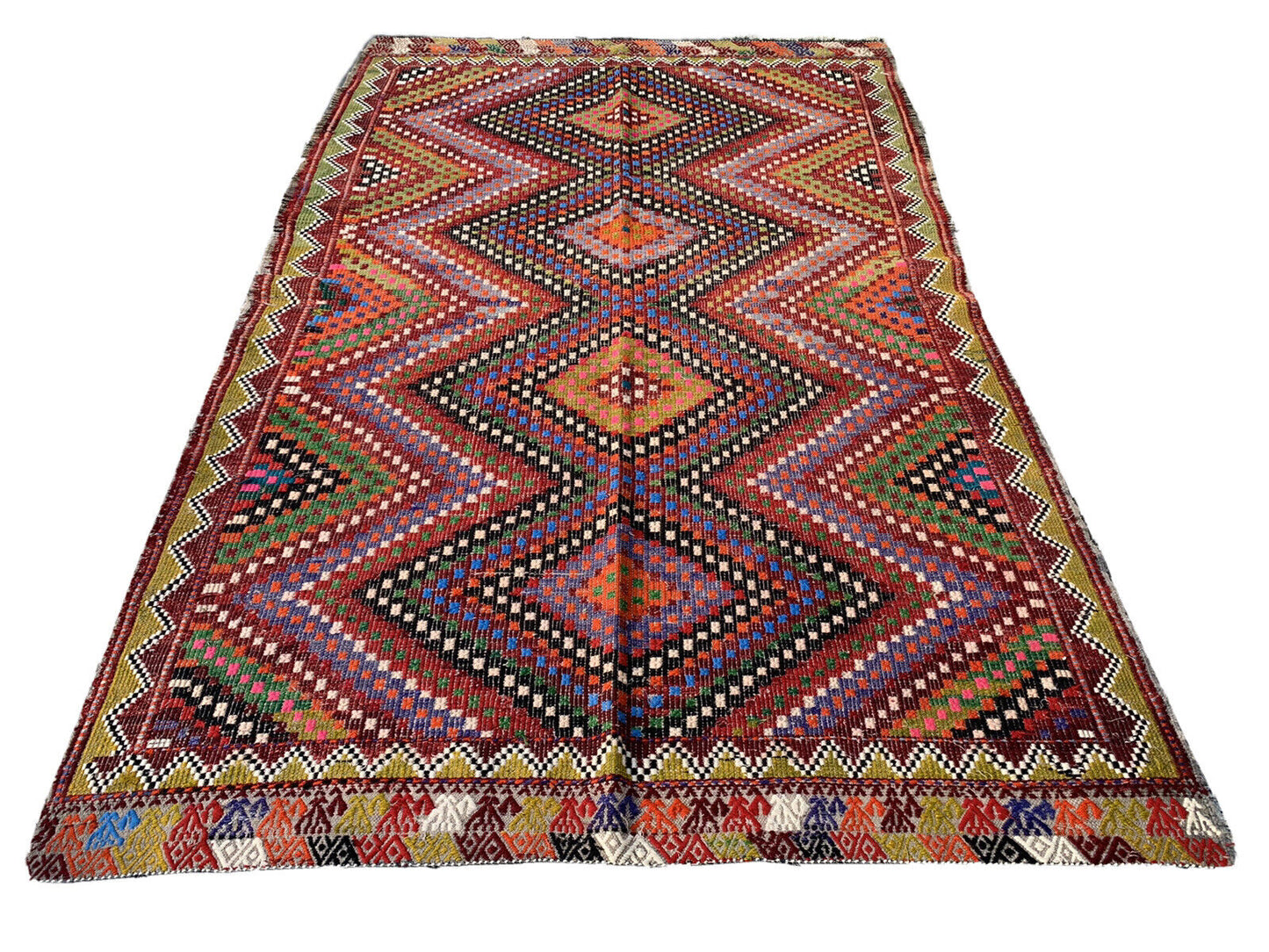 Traditional Turkish Kilim Rug,Vintage Anatolian Kelim Teppich 260x160 cm