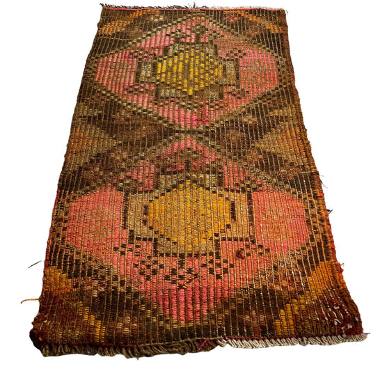 Traditionelle türkische Kelim Teppich, Vintage Turkish Kilim Rug 93 X 52 Cm