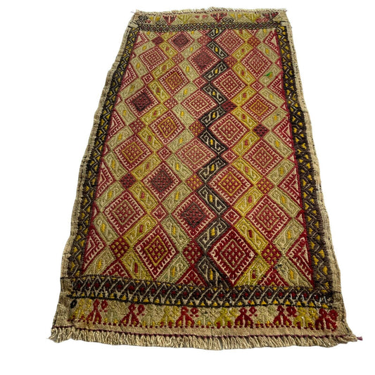 Traditionelle türkische Kelim Teppich, Vintage Turkish Kilim Rug 91X48 cm