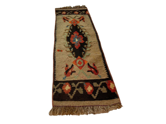 Traditionelle türkische Kelim Teppich, Vintage Turkish Kilim Rug 97X32 cm