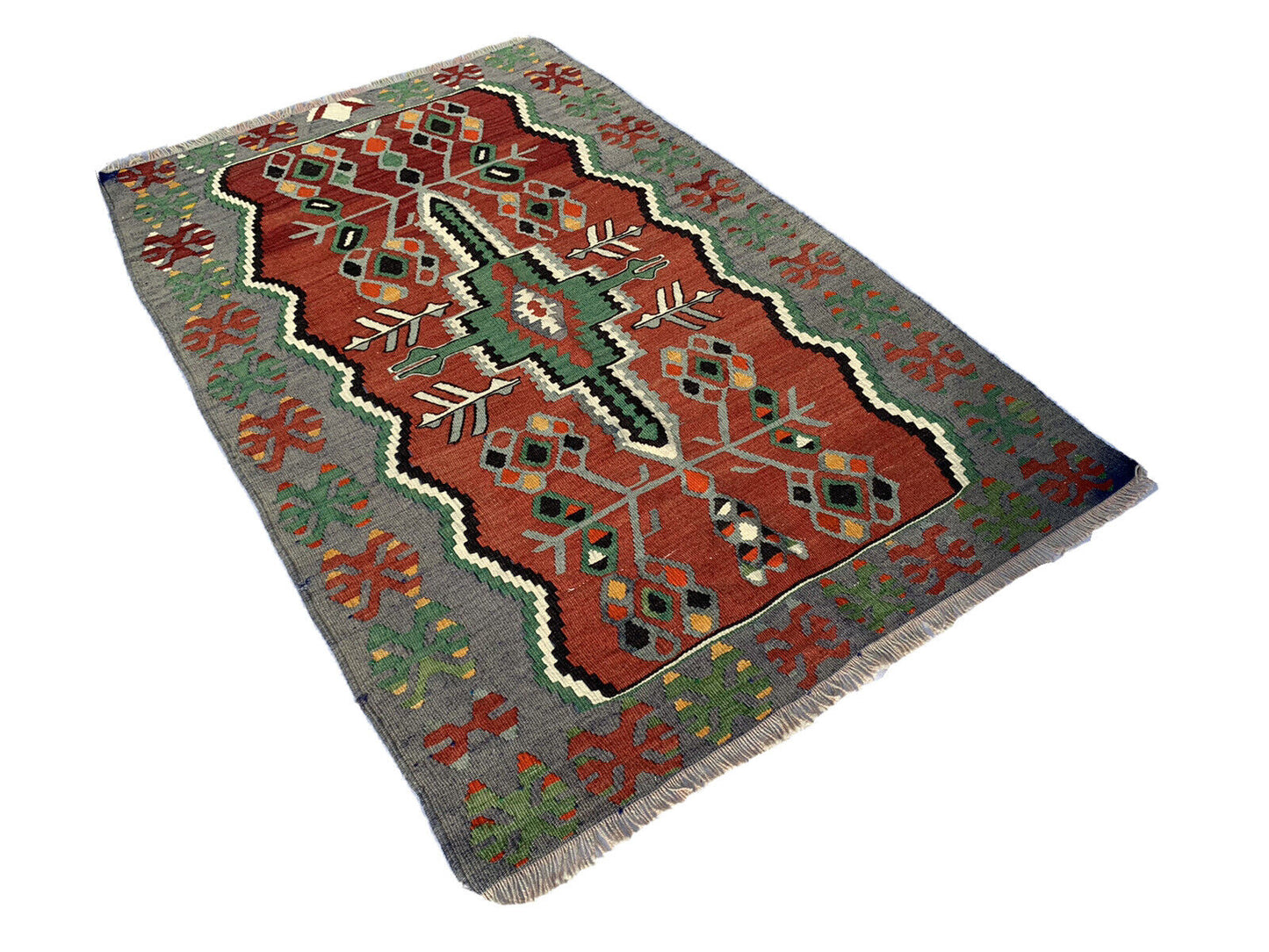 Vintage Traditional Turkish Eshme Kilim Rug, Wool Country Kilim 155x100 Cm