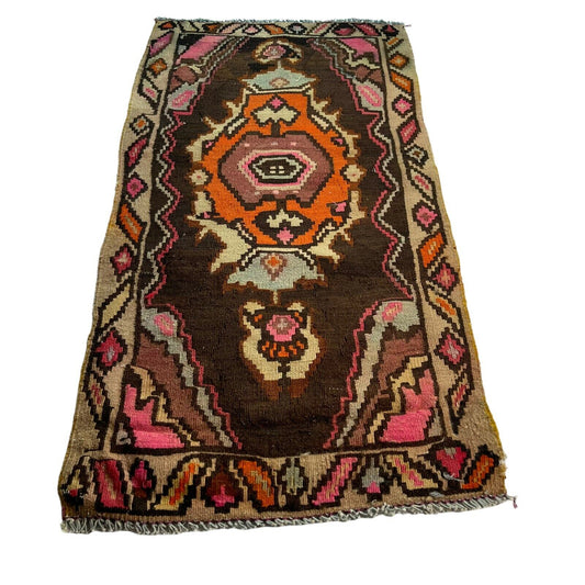 Traditionelle türkische Kelim Teppich, Vintage Turkish Kilim Rug 102 X 53 Cm