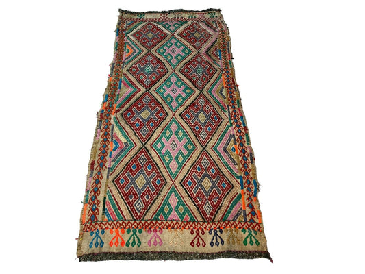 Traditionelle türkische Kelim Teppich, Vintage Turkish Kilim Rug 103X45cm