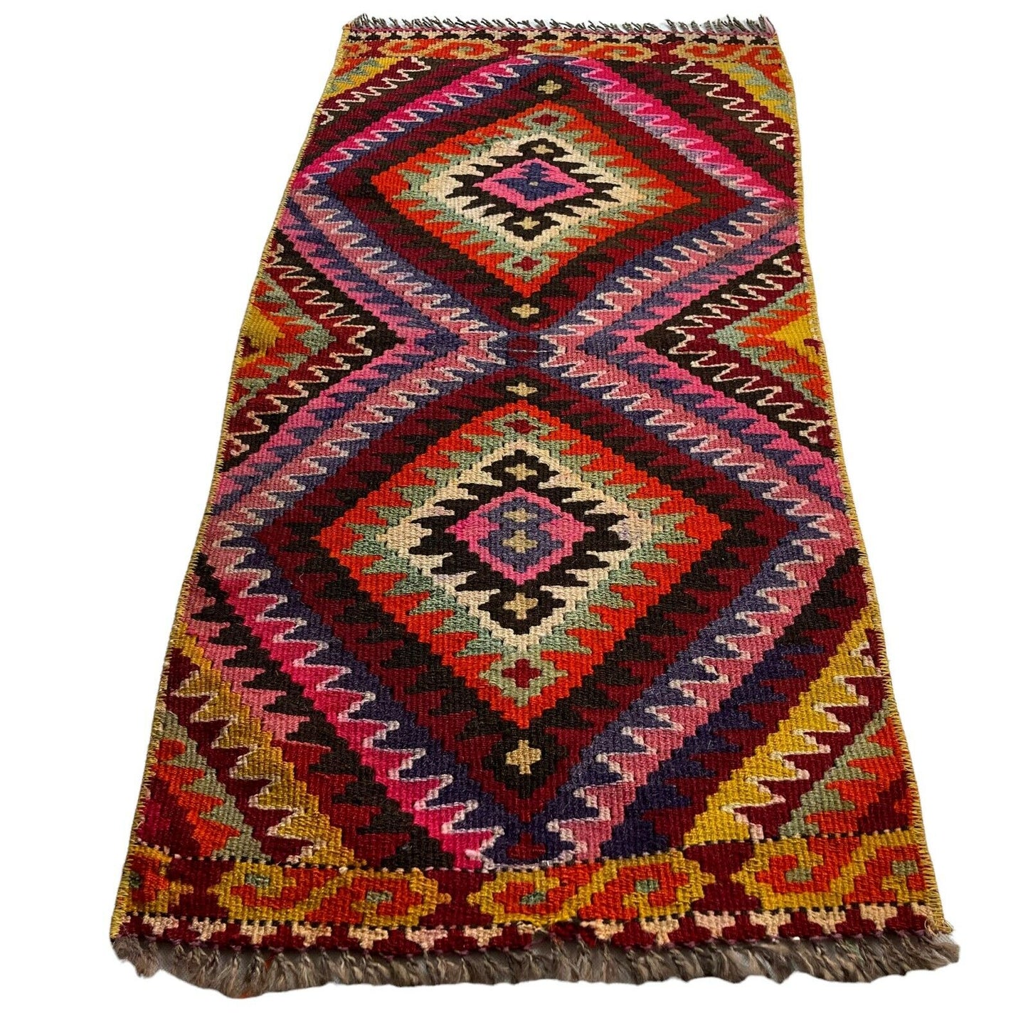 Traditionelle türkische Kelim Teppich, Vintage Turkish Kilim Rug 95X49 cm