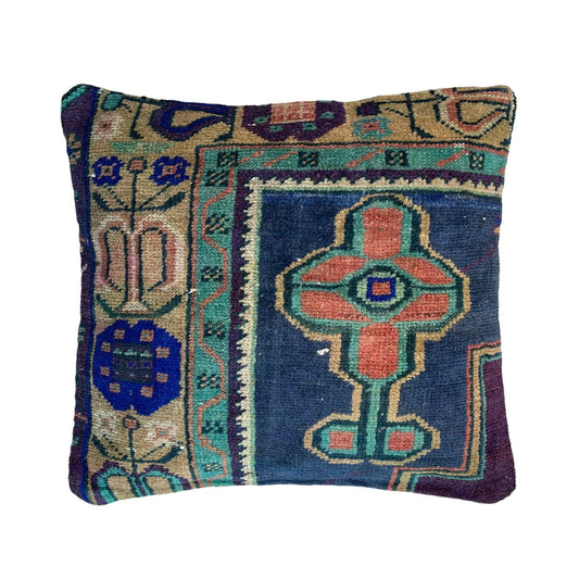 45x45 cm  , Vintage Teppich Kissenbezug , Vintage Rug Cushion Cover