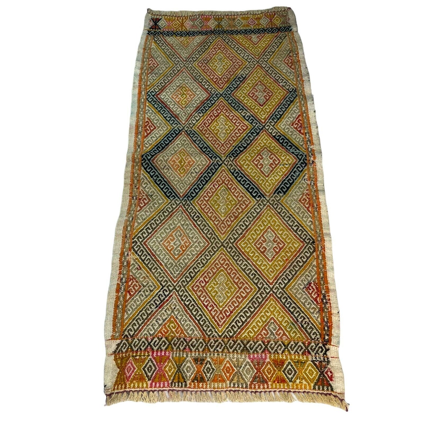 Traditionelle türkische Kelim Teppich, Vintage Turkish Kilim Rug  99 X 45 cm