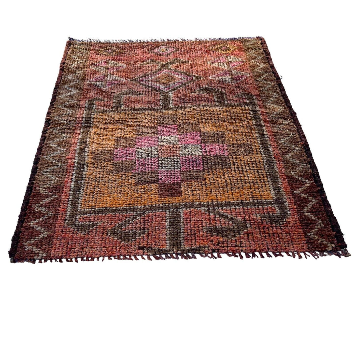 Traditional Turkish Kilim Rug,Vintage Kelim Teppich 110x95 Cm