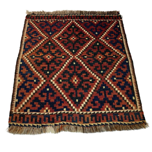 Vintage Afghan Maimana Kelim Teppich , 70 x 60 cm LL1514