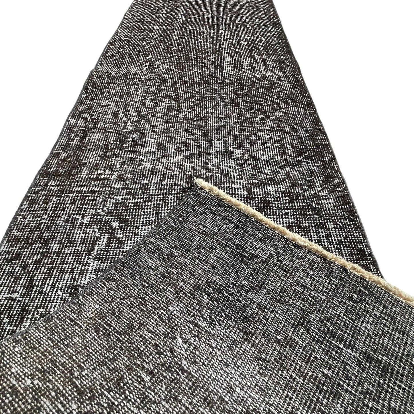 Distressed Overdyed Türkischer Teppich Läufer 285 x 60 cm Vintage Teppich Läufer
