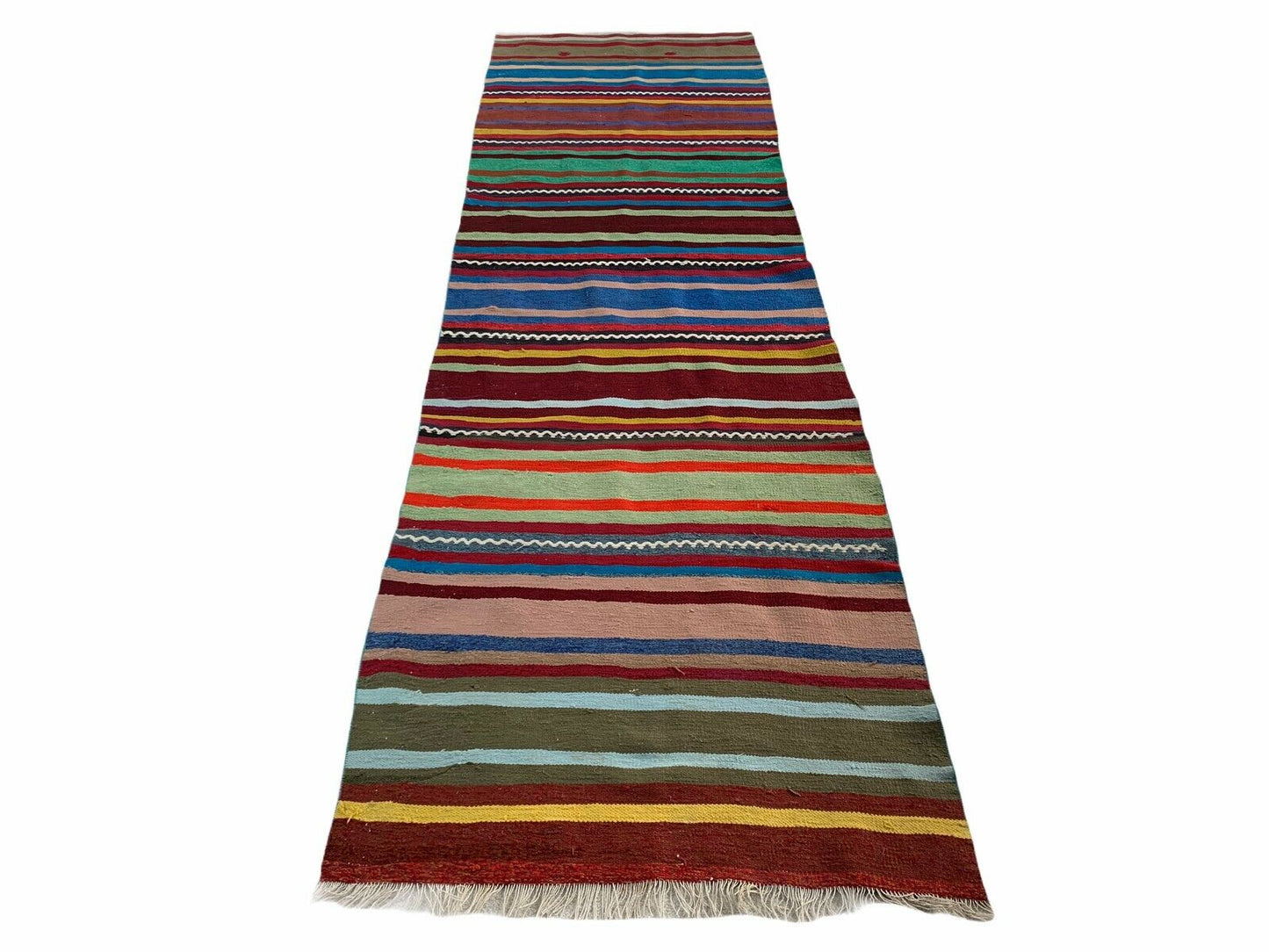 Traditioneller türkischer Kelim Teppich Läufer, Vintage KelimLäufer 297 X 85 cm
