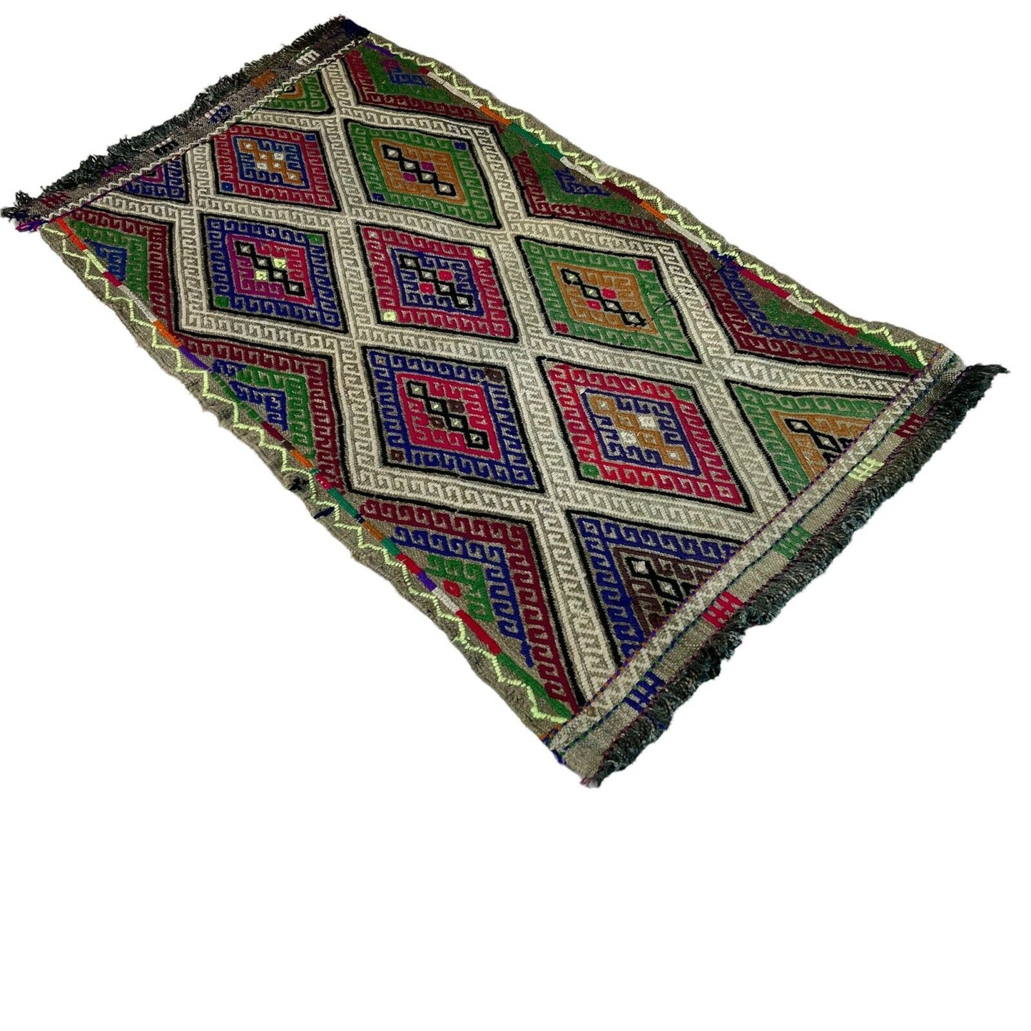 Traditionelle türkische Kelim Teppich, Vintage Turkish Kilim Rug 85 X 45 Cm