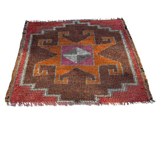 Traditional Turkish Kilim Rug,Vintage Kelim Teppich 100x100 Cm