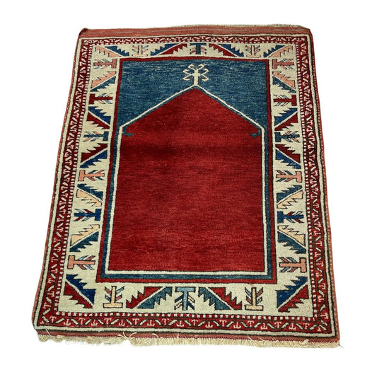 Traditionelle Afghan Kargai Teppich, Vintage Wolle Landhaus Teppich 110 X 87 Cm