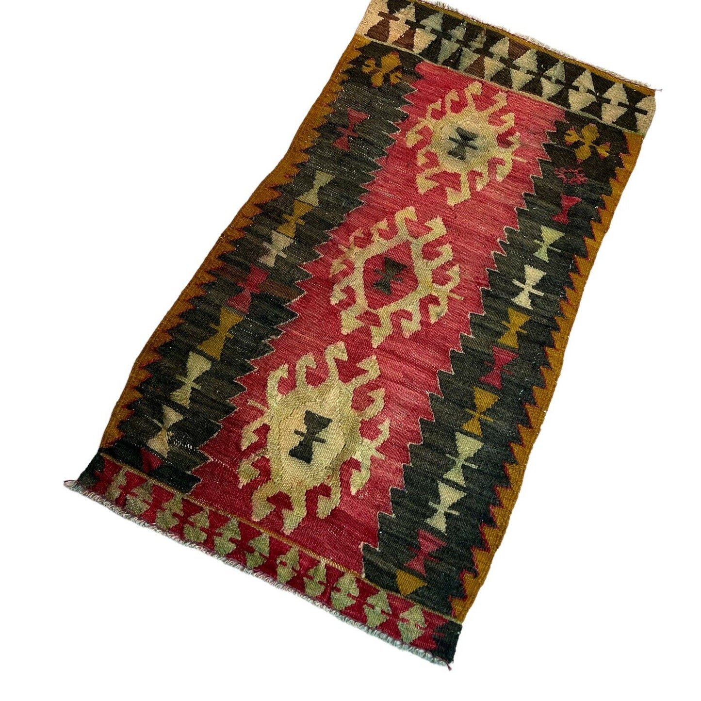 Traditionelle türkische Kelim Teppich, Vintage Turkish Kilim Rug 100X56 cm