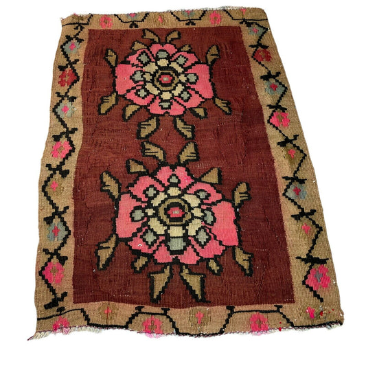 Traditionelle türkische Kelim Teppich, Vintage Turkish Kilim Rug 94X66 cm