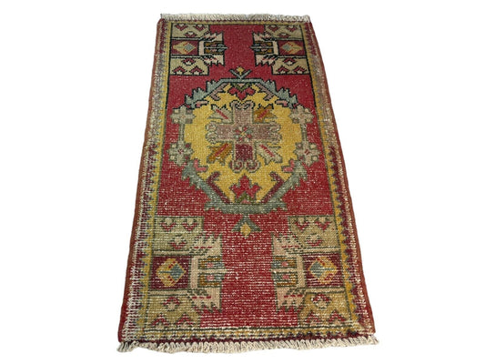 Traditionelle Vintage türkische Teppich, Vintage Turkish Rug 102 X 53 cm