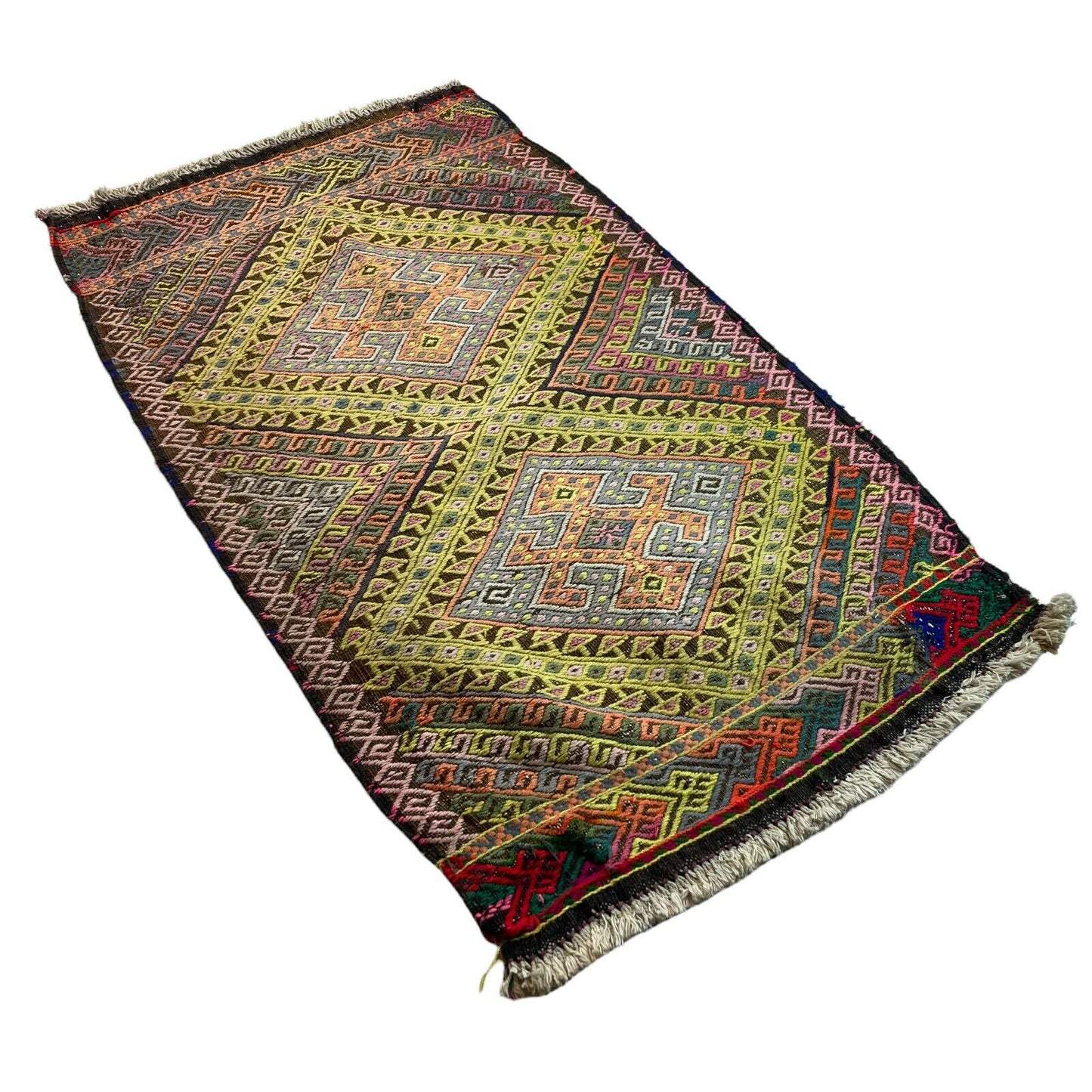 Traditionelle türkische Kelim Teppich, Vintage Turkish Kilim Rug 97X58 cm