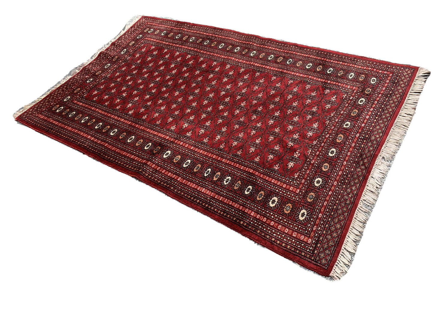 Feiner Handgeknüpfter Orientteppich Turkman Buchara Yomut 190x120cm Tapis