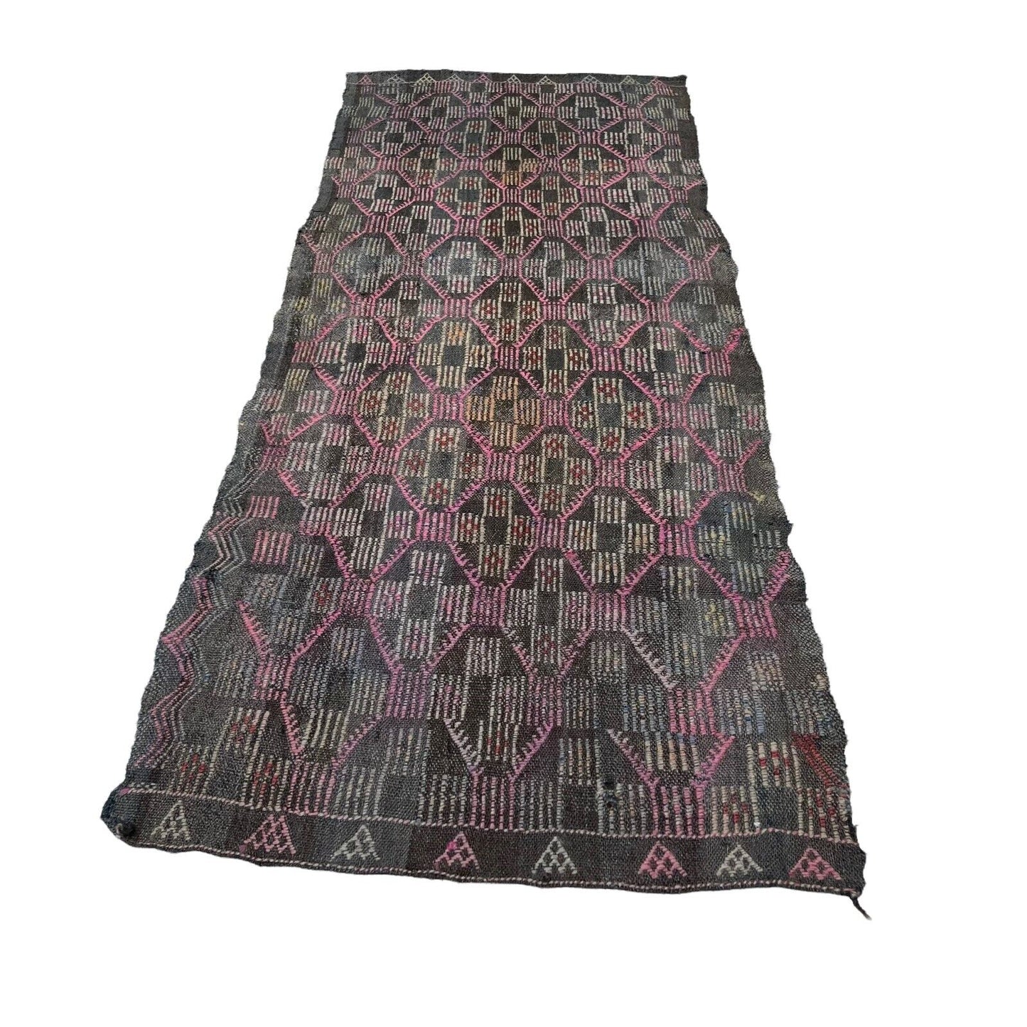 Traditioneller türkischer Kelim Teppich Läufer, Vintage KelimLäufer 195 X 74 cm