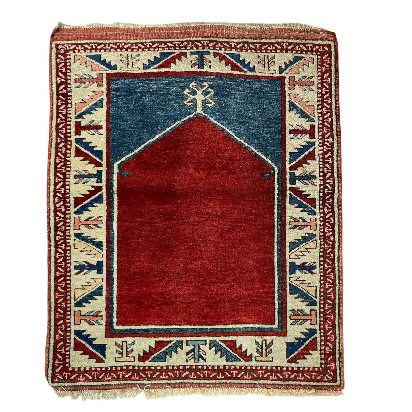 Traditionelle Afghan Kargai Teppich, Vintage Wolle Landhaus Teppich 110 X 87 Cm