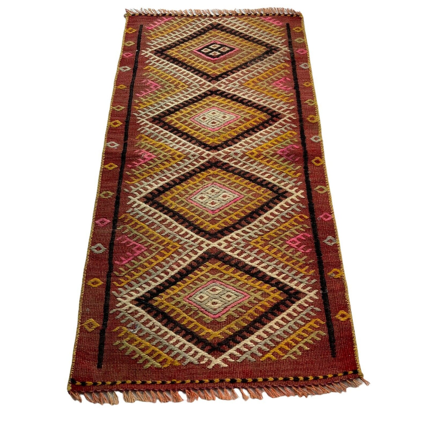 Traditionelle türkische Kelim Teppich, Vintage Turkish Kilim Rug 87 x 44 cm