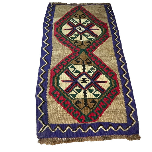 Traditionelle türkische Kelim Teppich, Vintage Turkish Kilim Rug 95X53 cm