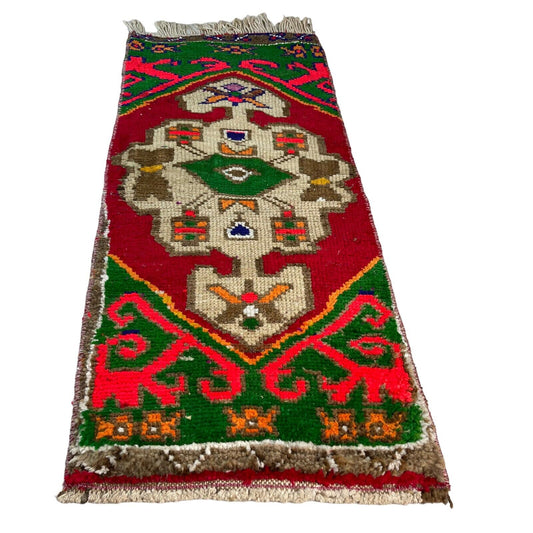 Traditionelle Vintage türkische Teppich, Vintage Turkish Rug  100 X 43 cm
